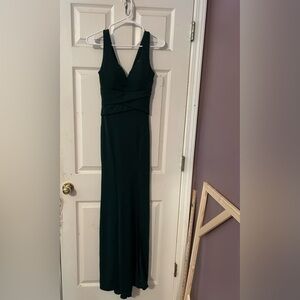 Emerald green evening dress